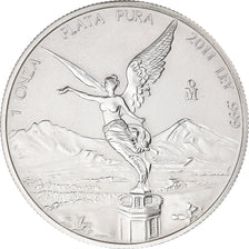 Coin, Mexico, Onza, Troy Ounce of Silver, 2011, Mexico City, MS(65-70), Silver