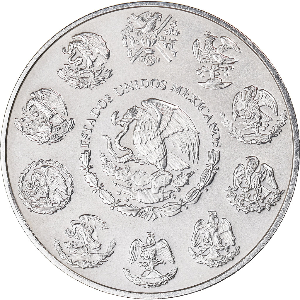 Moeda, México, Onza, Troy Ounce of Silver, 2012, Mexico City, MS(65-70), Prata