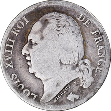 Münze, Frankreich, Louis XVIII, Franc, 1822, Paris, S, Silber, KM:709.1