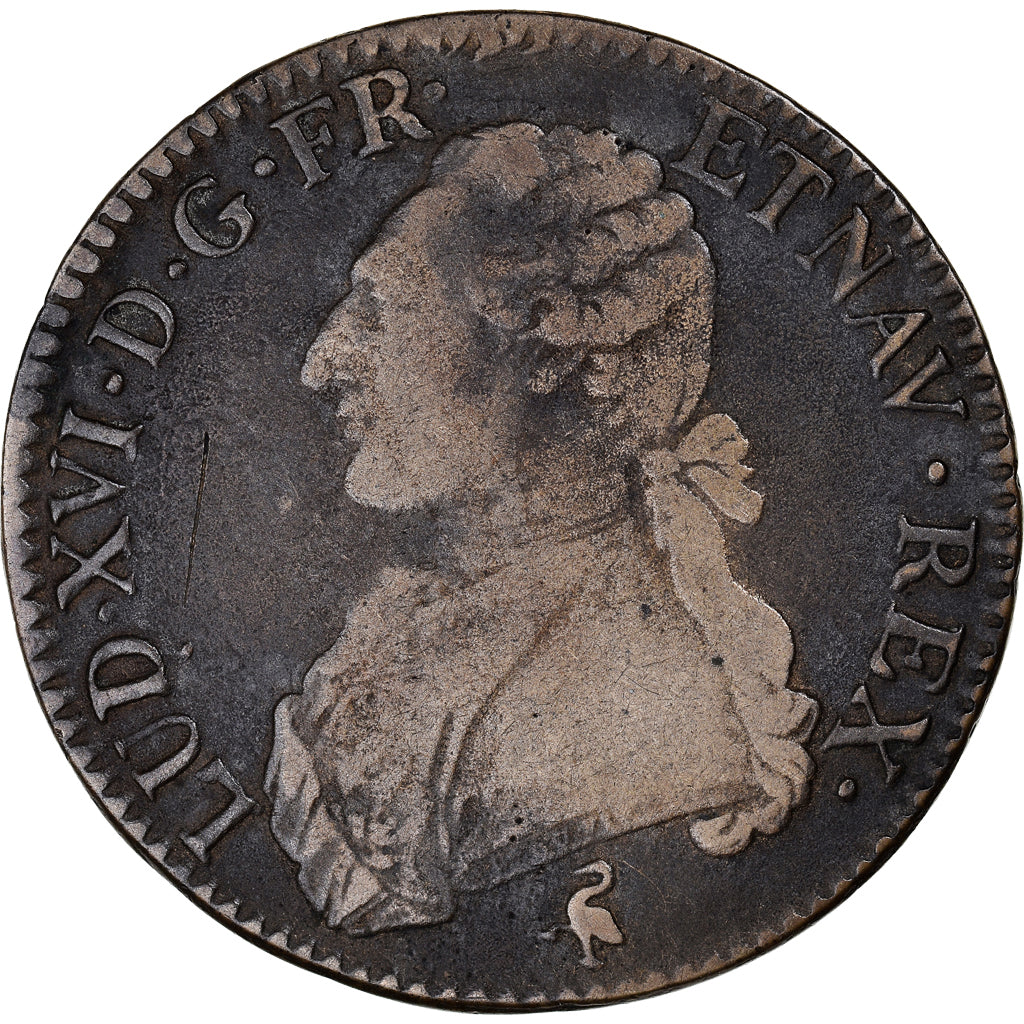Moneta, Francia, Louis XVI, Ecu, 1789, Paris, FAUX, MB+, Rame