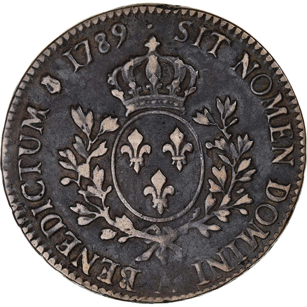 Moneta, Francia, Louis XVI, Ecu, 1789, Paris, FAUX, MB+, Rame