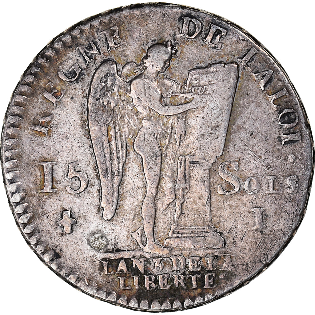 Monnaie, France, Louis XVI, 15 sols françois, 1791 / AN 3, Limoges, TTB