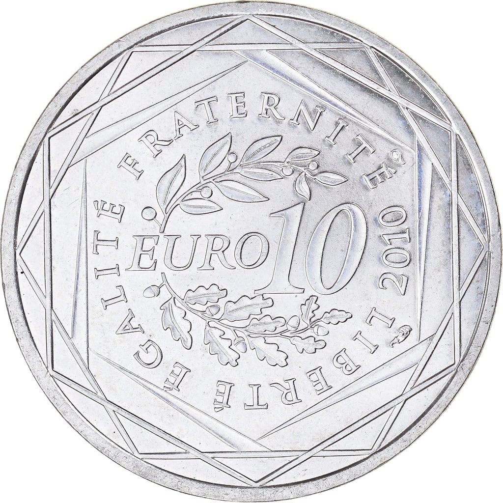 Francja, 10 Euro, Pays de la Loire, 2010, Monnaie de Paris, MS(63), Srebro