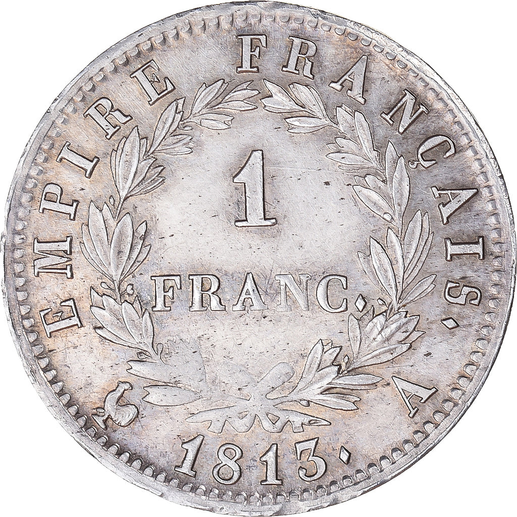 Moneta, Francja, Napoleon I, Franc, 1813, Paris, Pedigree, AU(55-58), Srebro