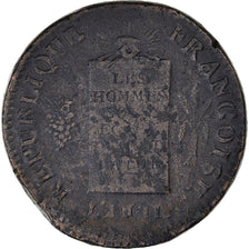 Monnaie, France, 2 sols aux balances non daté, AN II, Pau, Pedigree, TTB+