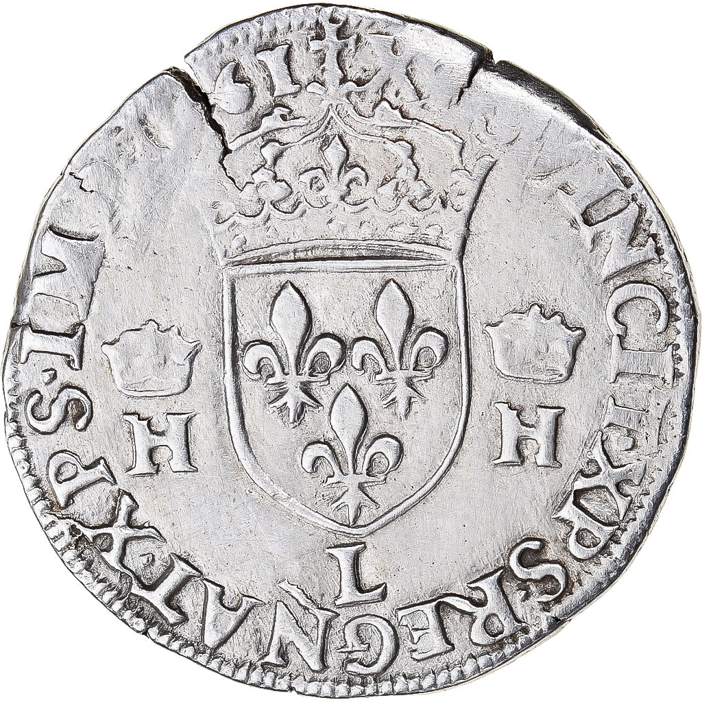 Monnaie, France, Henri II, Teston au buste lauré, 2e type, 1561, Bayonne, TTB