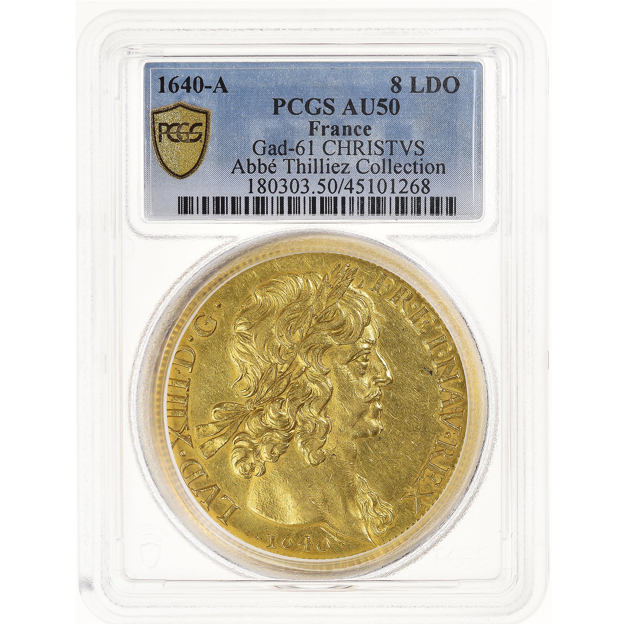 Monnaie, France, Louis XIII, 80 Livres dit 8 Louis d'or, 1640, Paris, Pedigree