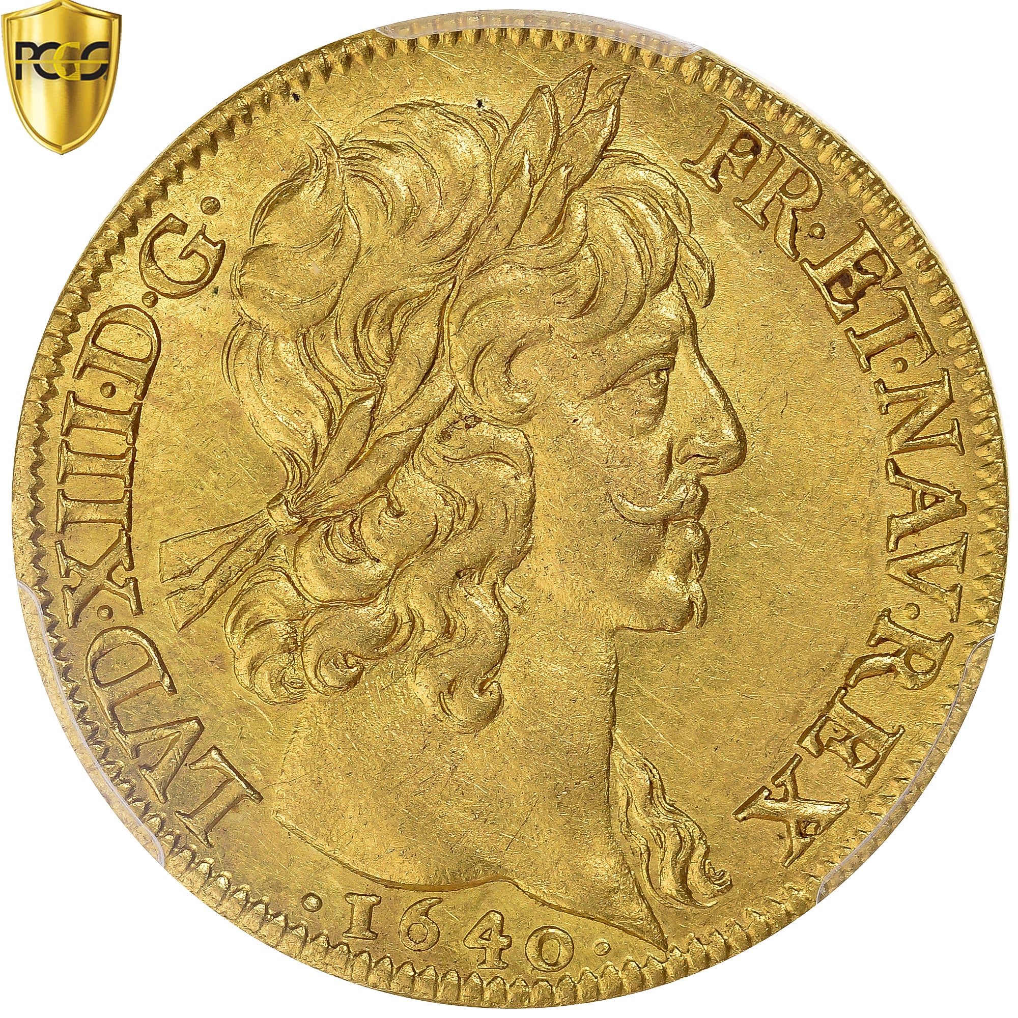 Moneda, Francia, Louis XIII, 2 Louis D'or, 1640, Paris, Pedigree, PCGS, MS62