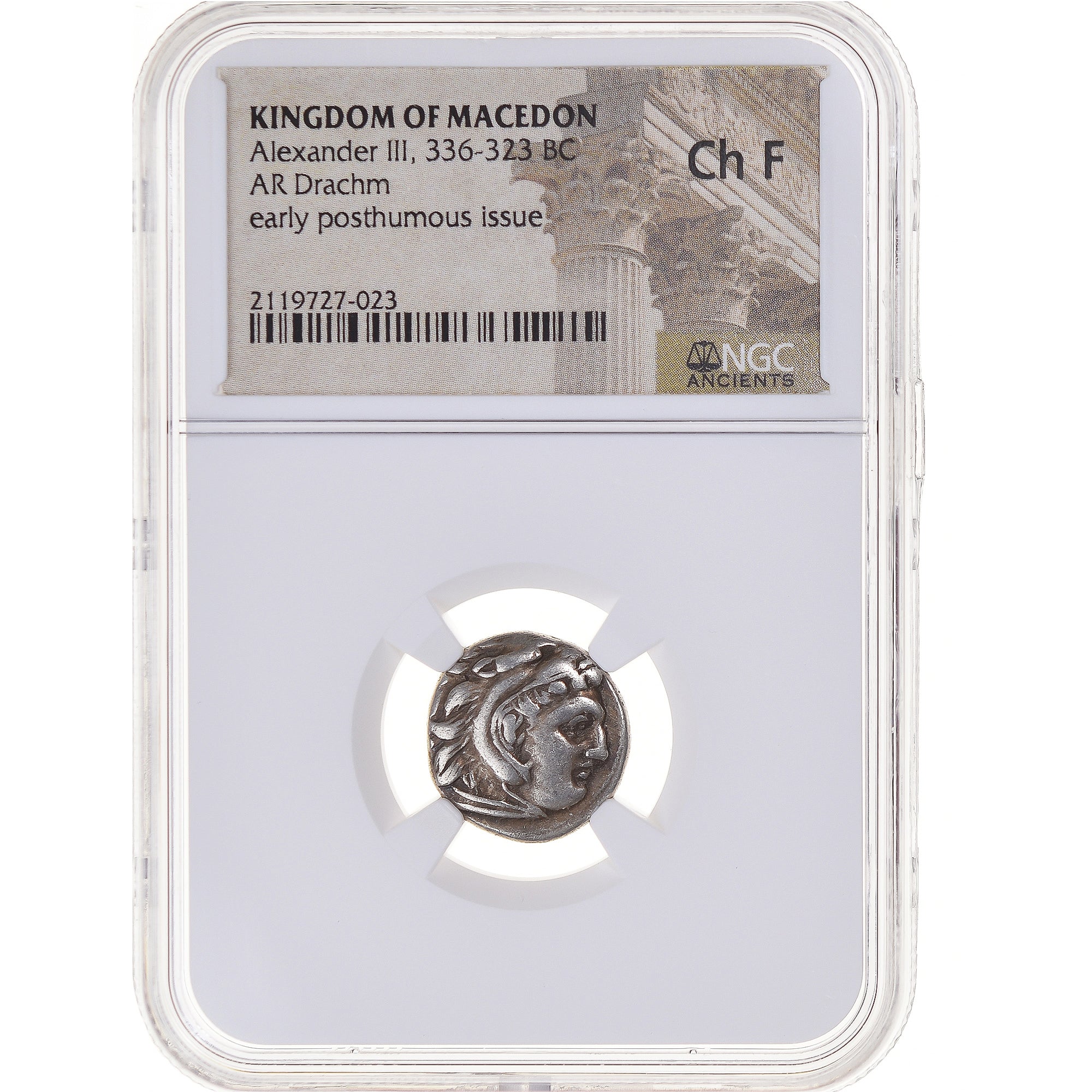 Moneda, Kingdom of Macedonia, Alexander III, Drachm, 310-301 BC, Lampsakos, NGC