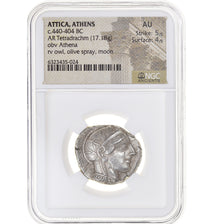Moneda, Attica, Tetradrachm, ca. 440-404 BC, Athens, NGC, graded, AU 5/5 4/5