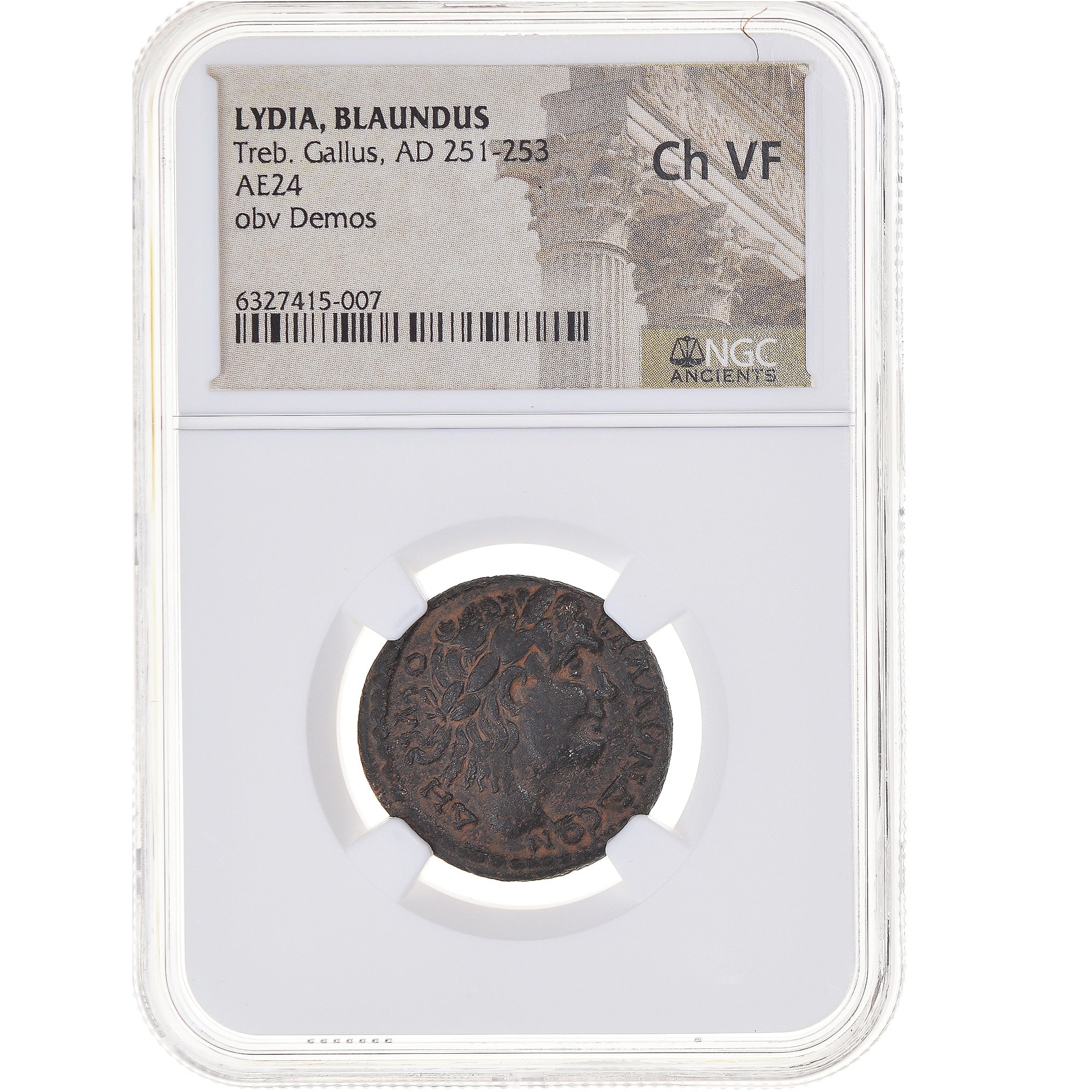 Coin, Lydia, Trebonianus Gallus, Æ, 251-253, Blaundus, graded, NGC, Ch VF