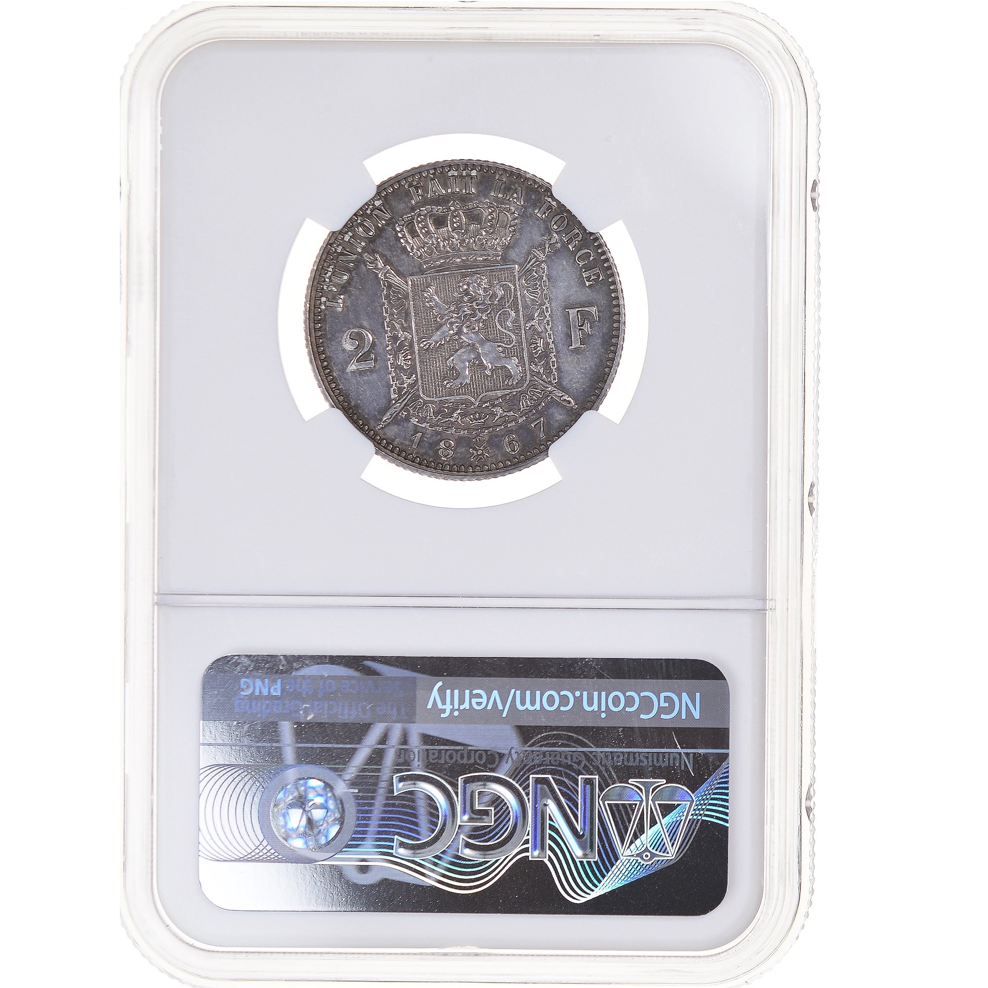 Coin, Belgium, Leopold II, 2 Francs, 1867, Brussels, ESSAI, NGC, PF62