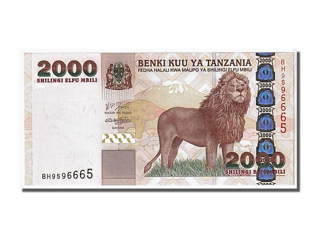 Biljet, Tanzania, 2000 Shilingi, 2003, KM:37a, NIEUW
