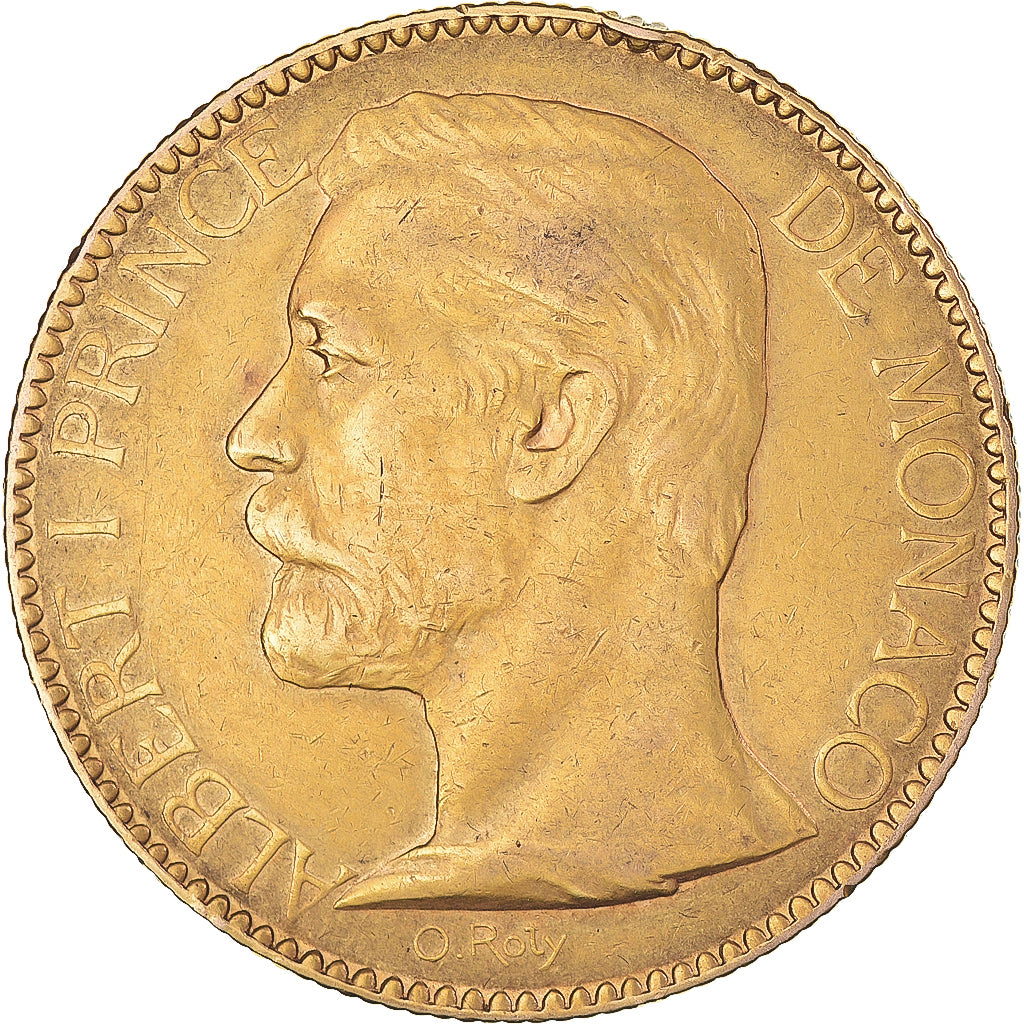 Coin, Monaco, Albert I, 100 Francs, Cent, 1901, Paris, AU(50-53), Gold, KM:105
