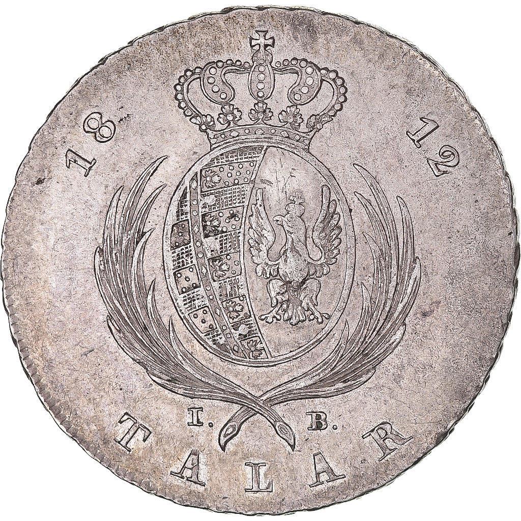 Moneda, Polonia, Friedrich August I, Talar, 1812, Warsaw, EBC, Plata, KM:87