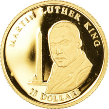 Moneda, Liberia, Martin Luther King, 25 Dollars, 2001, American Mint, Proof