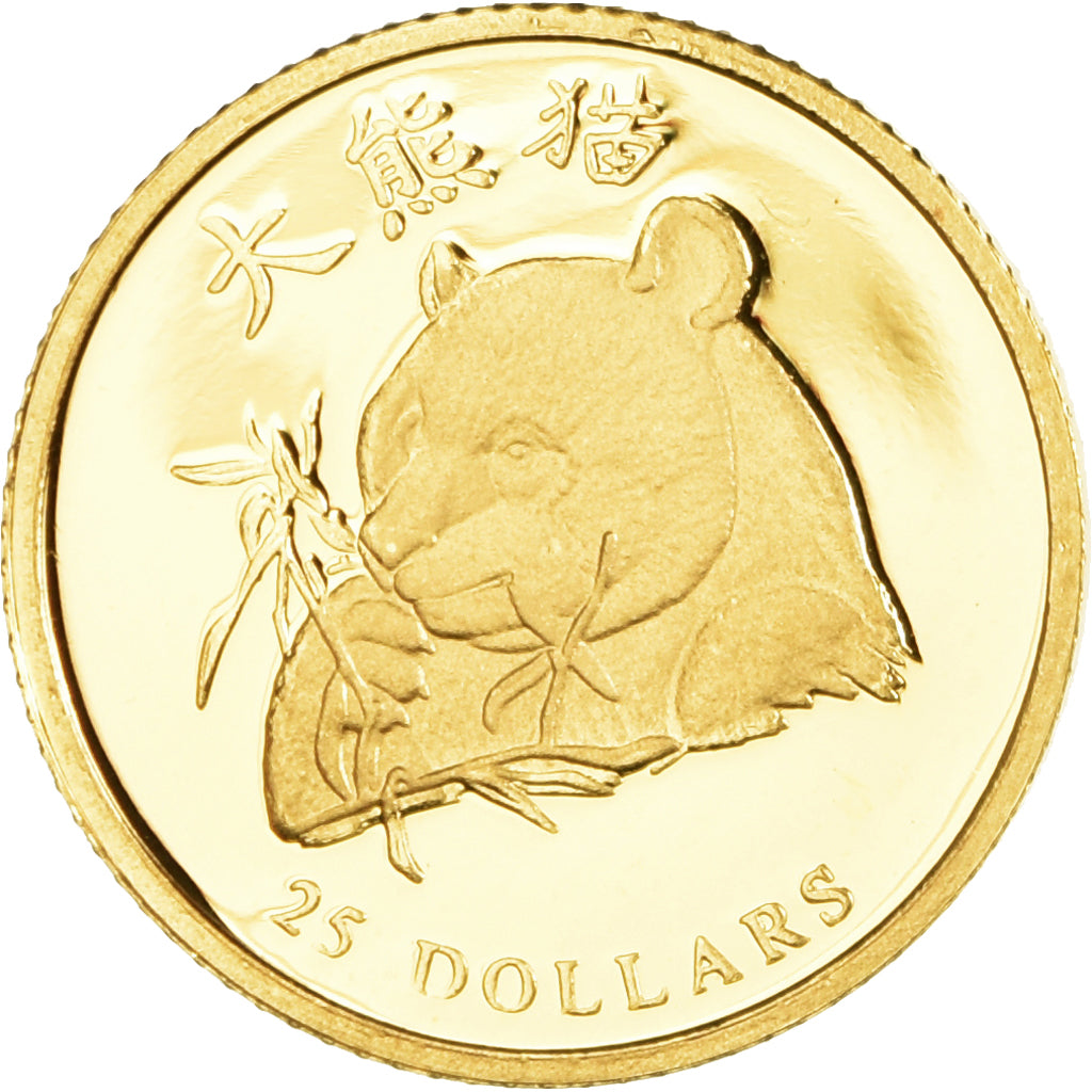 Coin, Liberia, Panda, 25 Dollars, 2003, American Mint, Proof, MS(65-70), Gold
