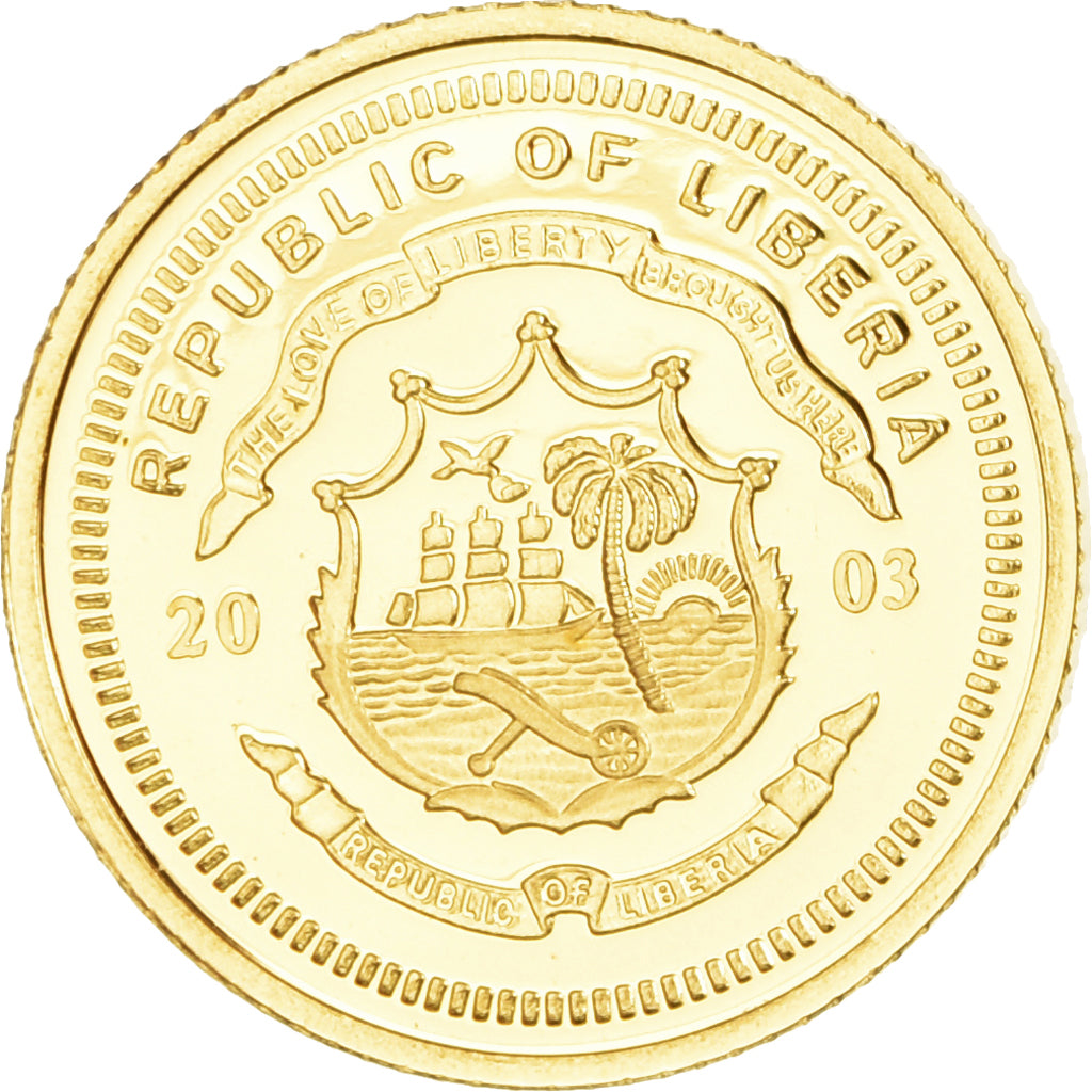 Coin, Liberia, Panda, 25 Dollars, 2003, American Mint, Proof, MS(65-70), Gold