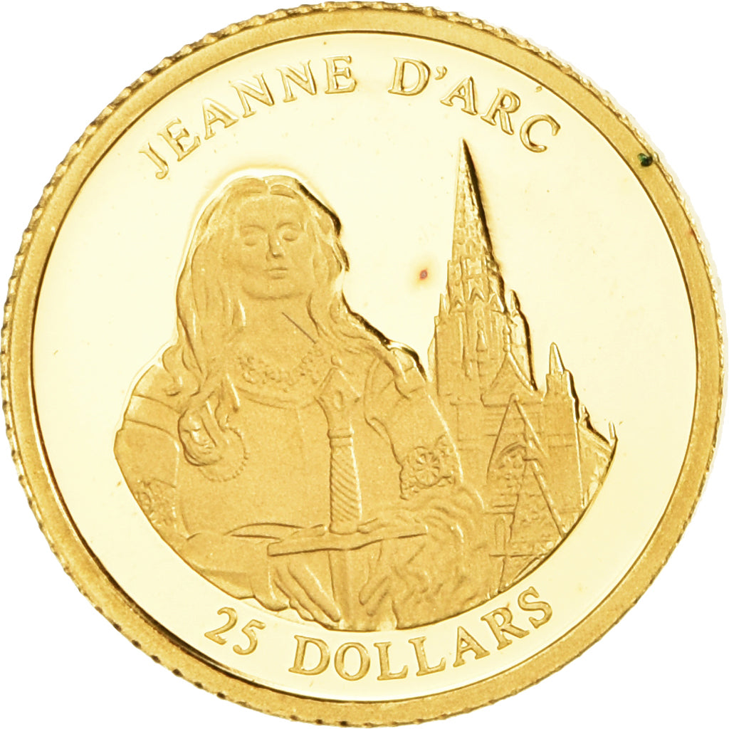 Moneda, Liberia, Jeanne d'Arc, 25 Dollars, 2001, American Mint, Proof, FDC, Oro