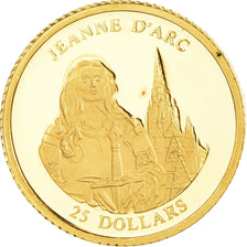 Moneda, Liberia, Jeanne d'Arc, 25 Dollars, 2001, American Mint, Proof, FDC, Oro