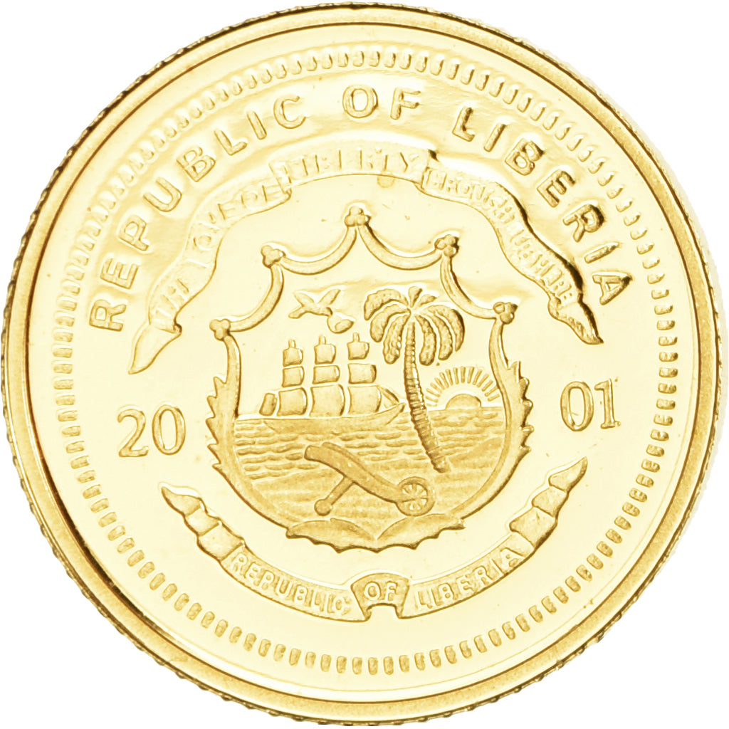 Moeda, Libéria, Beethoven, 25 Dollars, 2001, American Mint, Proof, MS(65-70)