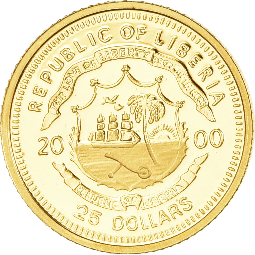 Moneda, Liberia, Napoléon I, 25 Dollars, 2000, American Mint, Proof, FDC, Oro