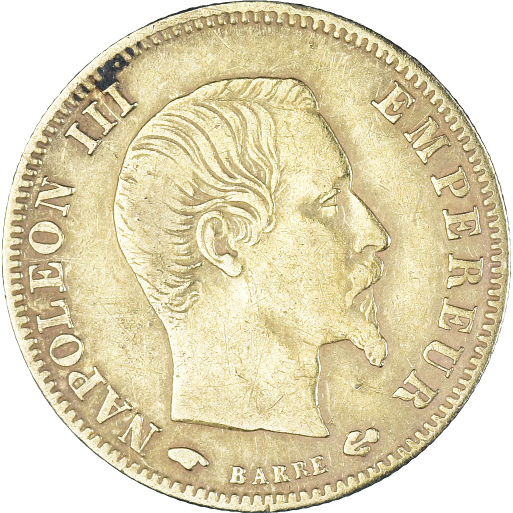 Moneta, Francia, Napoleon III, 5 Francs, 1859, Paris, BB, Oro, KM:787.1