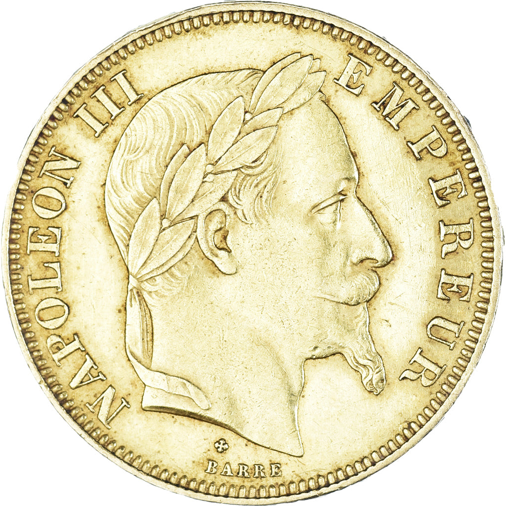 Coin, France, Napoleon III, 50 Francs, 1868, Strasbourg, AU(50-53), Gold