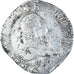 Moneda, Francia, Henri III, 1/2 franc au col gaufré, 1587, Paris, MBC, Plata