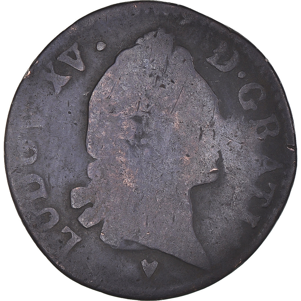 Munten, Frankrijk, Louis XV, 1/2 Sol d'Aix, 1768, Aix, ZG+, Koper, KM:541
