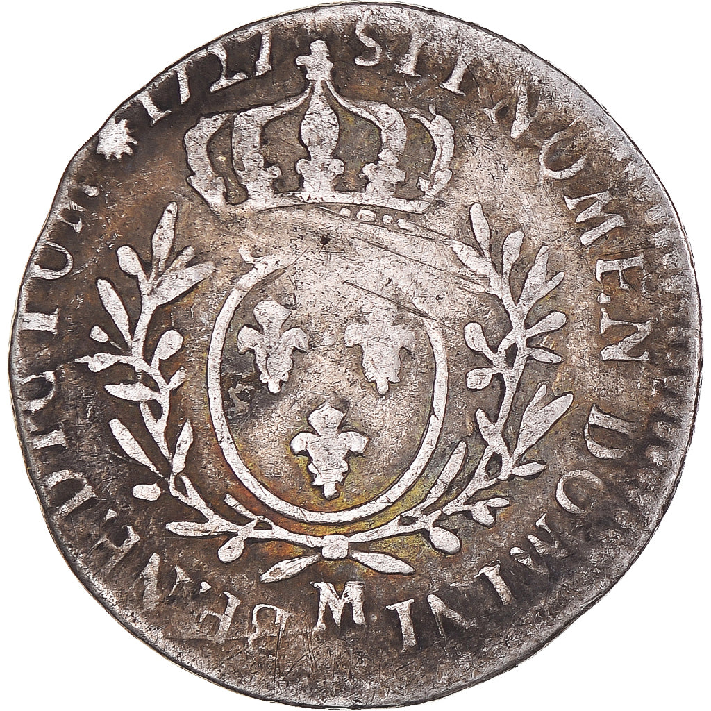 Munten, Frankrijk, Louis XV, 1/10 Écu aux branches d'olivier, 1727, Toulouse