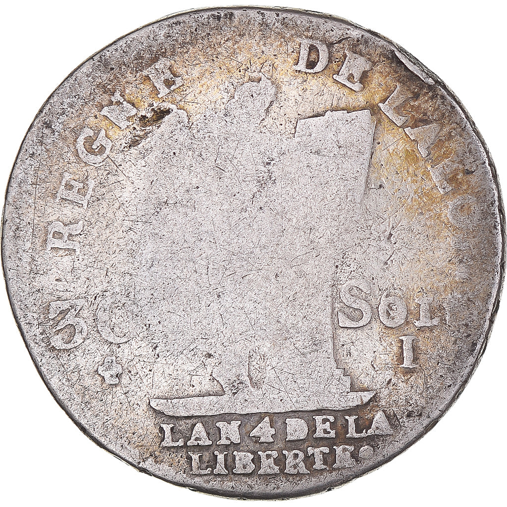 Coin, France, Louis XVI, 30 sols françois, 1792 / AN 4, Limoges, F(12-15)