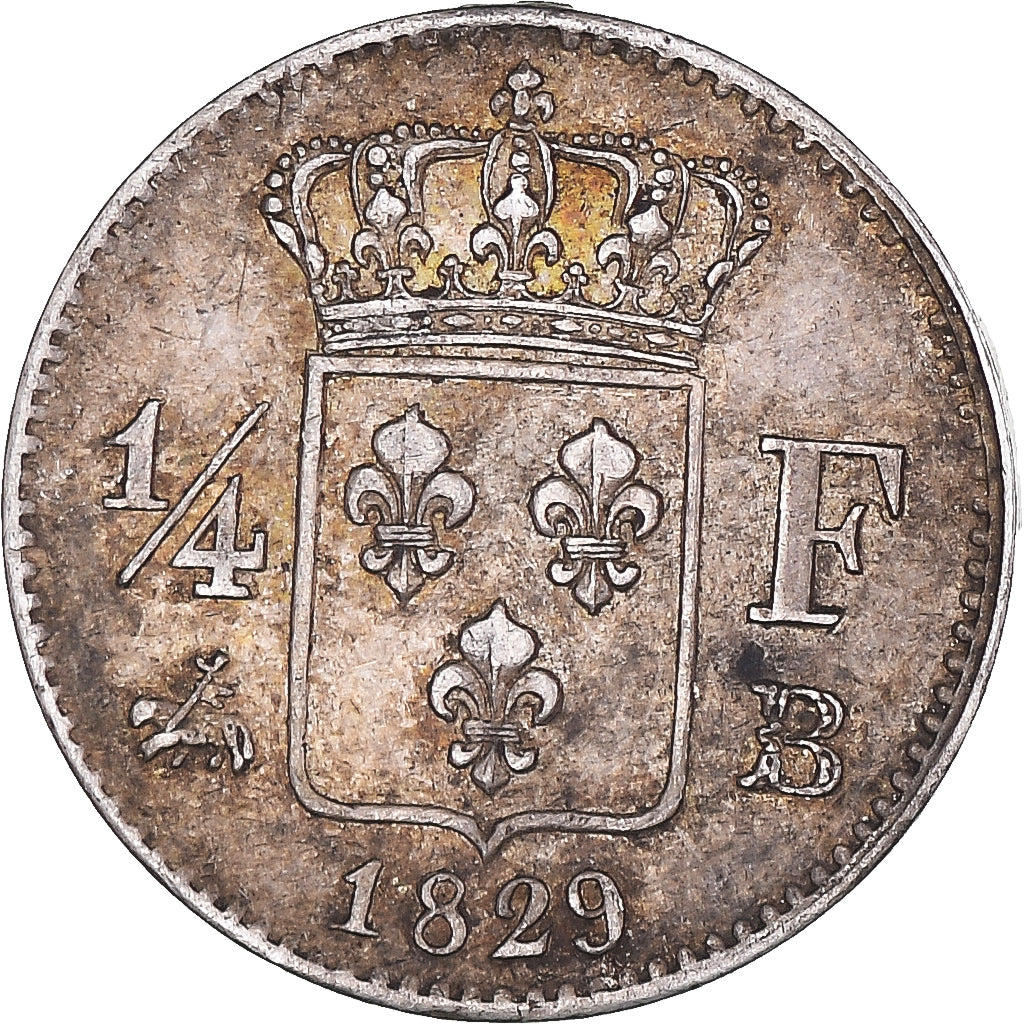 Moneta, Francja, Charles X, Charles X, 1/4 Franc, 1829, Rouen, EF(40-45)