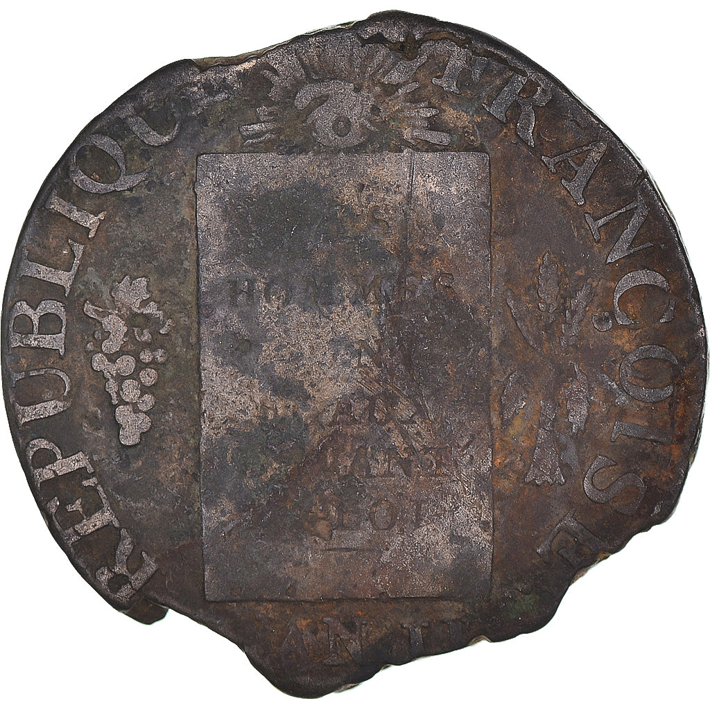 Coin, France, Sol aux balances non daté, ND (1794) - An II, Limoges, VF(20-25)