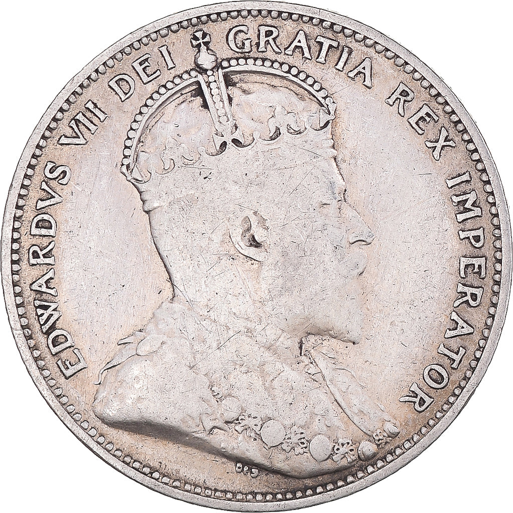 Moneta, Canada, Edward VII, 25 Cents, 1910, Royal Canadian Mint, Ottawa