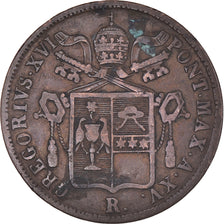 Coin, ITALIAN STATES, PAPAL STATES, Gregory XVI, Baiocco, 1845-XV, Roma