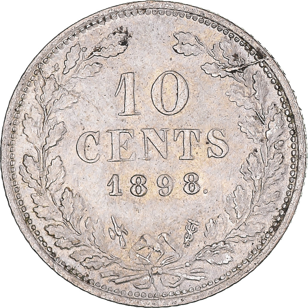 Coin, Netherlands, Wilhelmina I, 10 Cents, 1898, Utrecht, VF(30-35), Silver