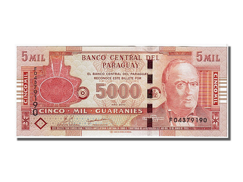 Paraguay, 5000 Guaraníes, 2010, KM #223c, UNC(63), F04379190