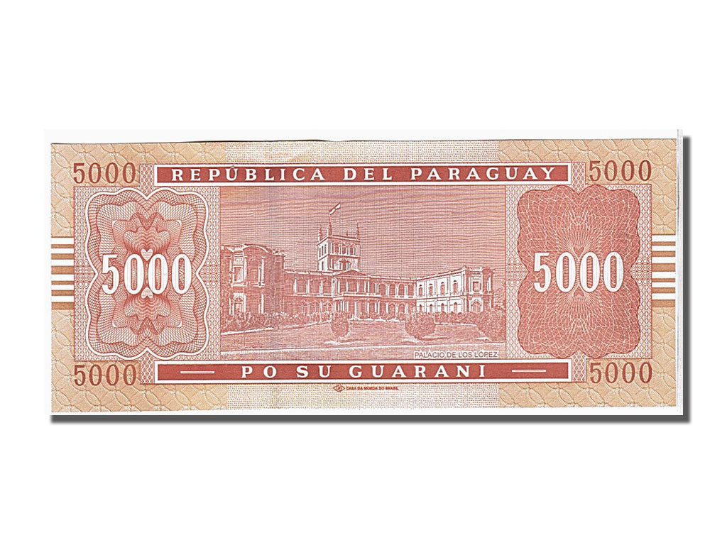 Banknote, Paraguay, 5000 Guaranies, 2010, KM:223c, UNC(63)