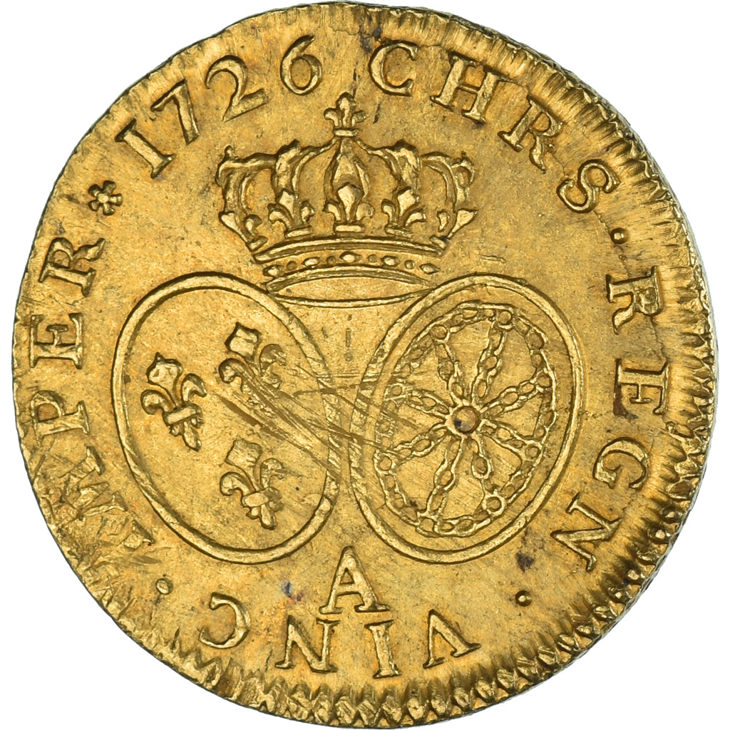 Moneta, Francja, Louis XV, Louis d'or aux lunettes, 1726, Paris, AU(50-53)