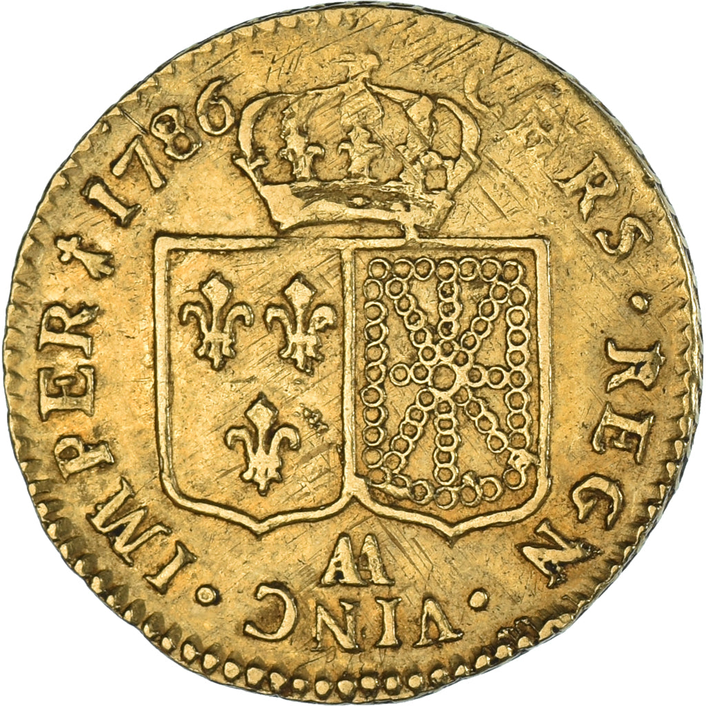 Coin, France, Louis XVI, Louis d'or à la tête nue, 1786, Metz, VF(30-35)
