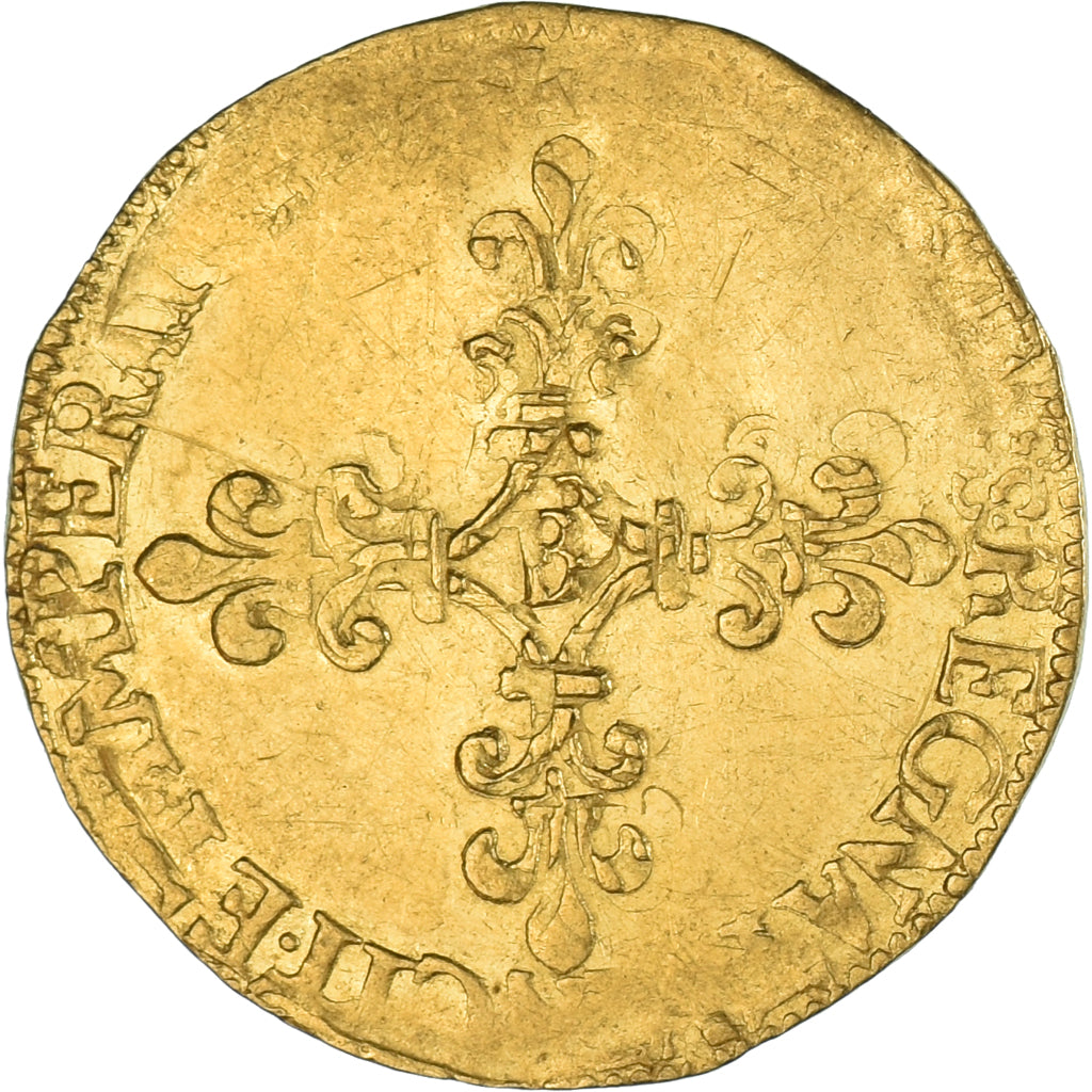 Coin, France, Charles IX, Écu d'or au soleil, 1er type, Rouen, VF(30-35), Gold