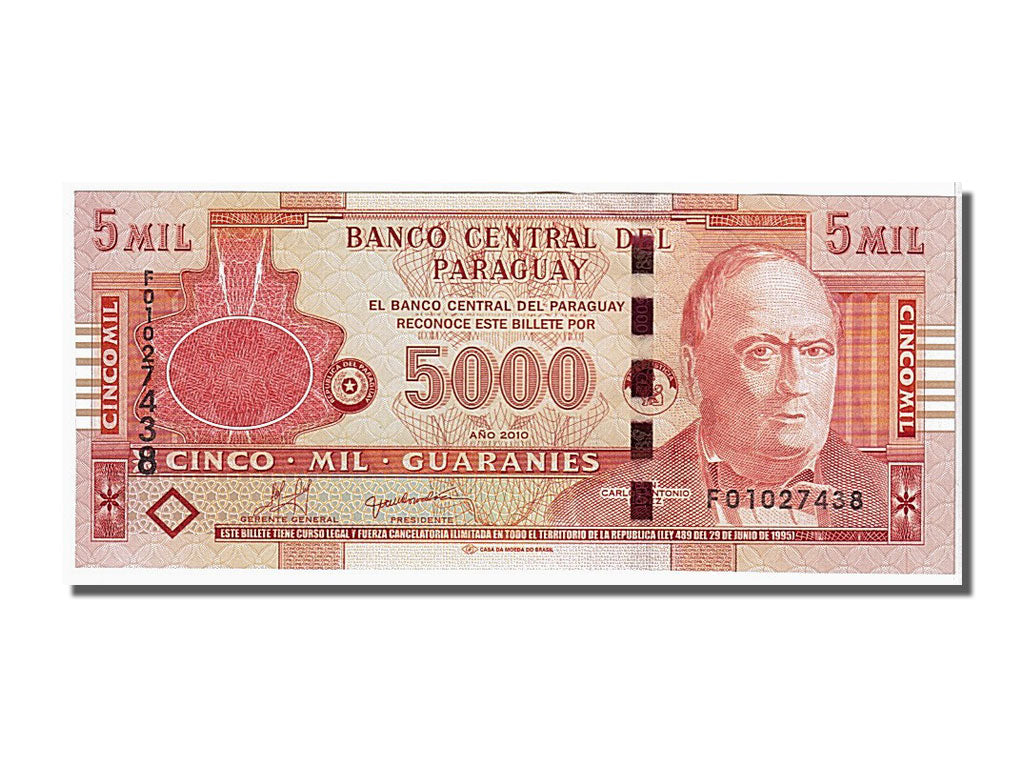 Paraguay, 5000 Guaraníes, 2010, KM #223c, UNC(63), F01027438