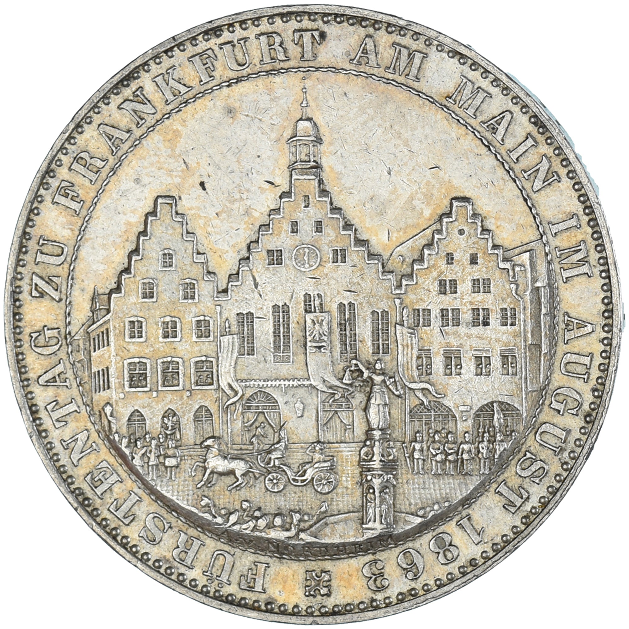 Coin, Germany, gedenk thaler, 1863, Frankfurt, AU(55-58), Silver