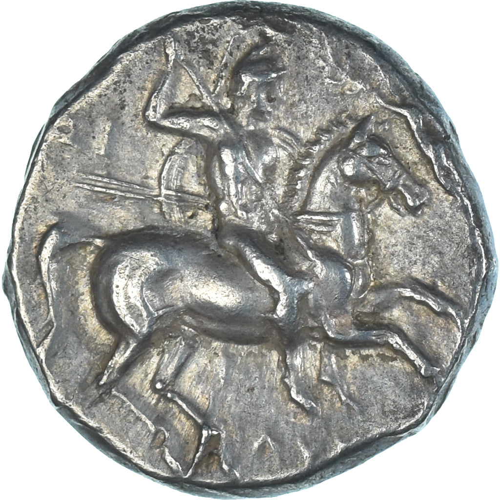 Coin, Calabria, Didrachm, 280-272 BC, Tarentum, AU(50-53), Silver