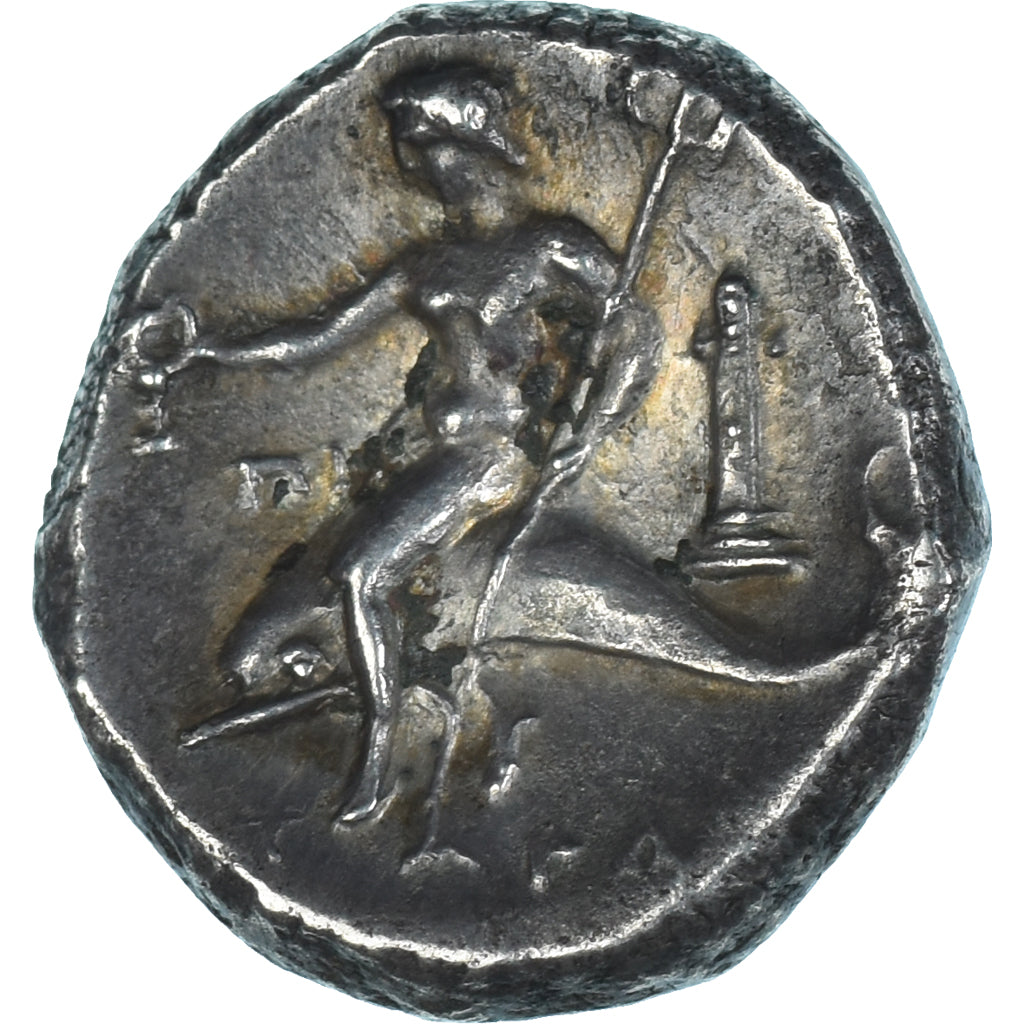 Coin, Calabria, Didrachm, 272-240 BC, Tarentum, AU(50-53), Silver