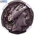Moneta, Campania, Didrachm, 4th-3rd century BC, Neapolis, gradacja, NGC, F 5/5
