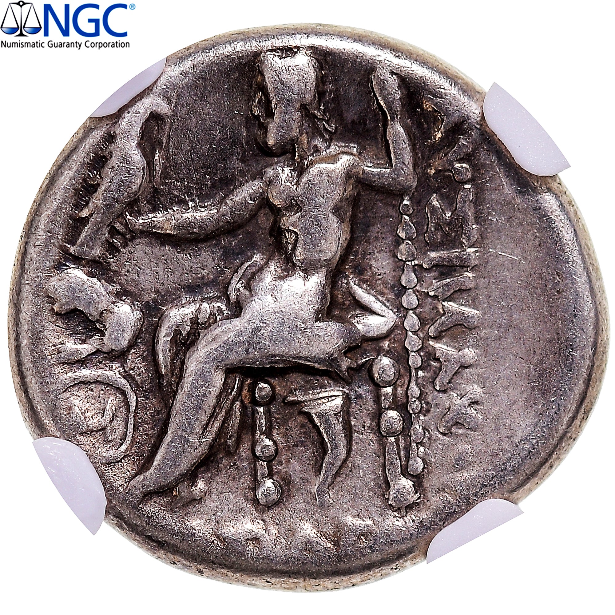 Moneta, Thrace, Lysimachos, Drachm, 305-281 BC, Sestos, graded, NGC, F, MB+
