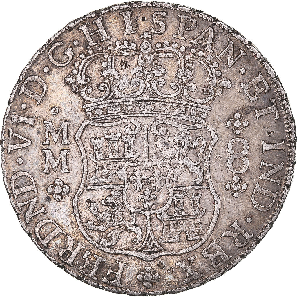 Moneda, España, Ferdinand VI, 8 Reales, 1760, Mexico, Countermark, MBC+, Plata