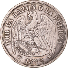 Monnaie, Chili, Peso, 1872, Santiago, TTB, Argent, KM:142.1